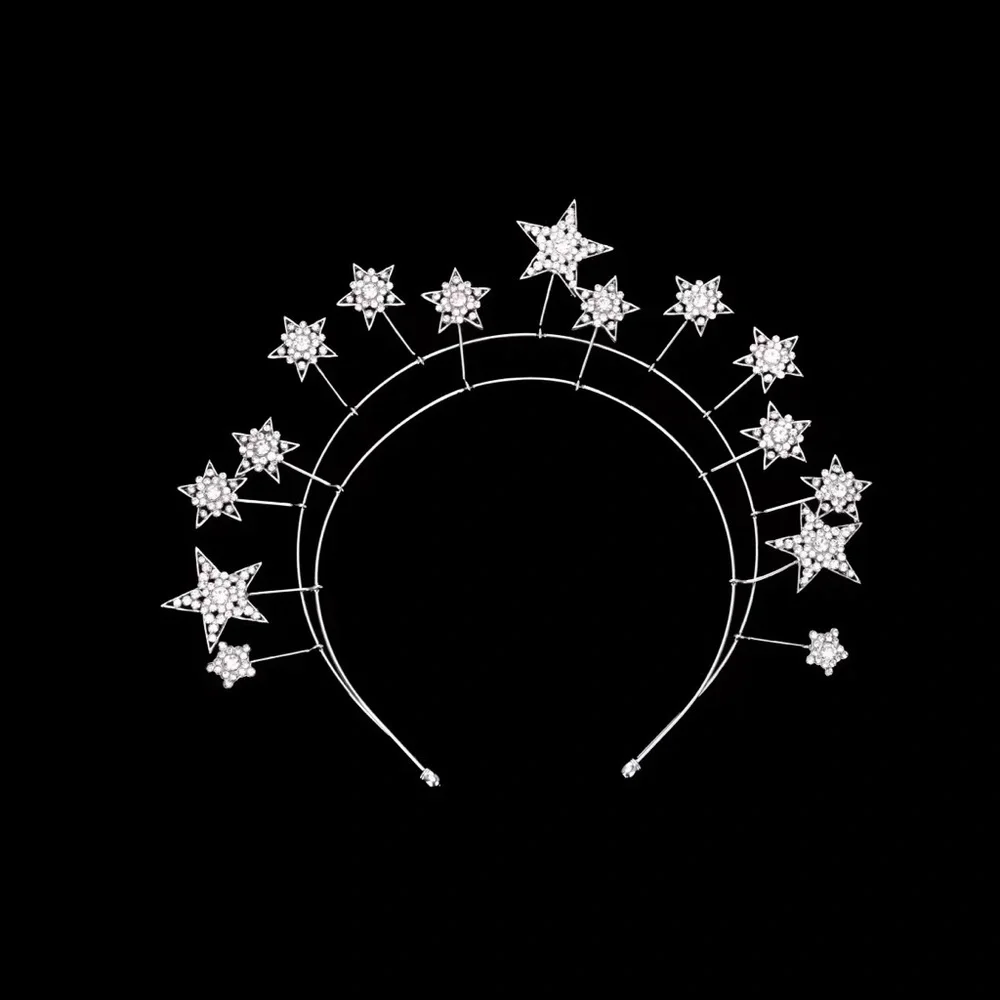 Star silver sparkling fairy tail tiara hair accessories crown